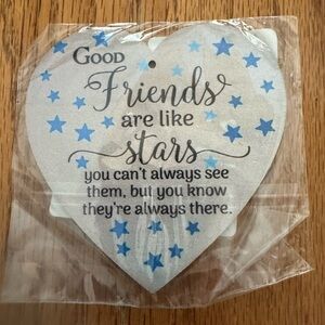 Heart-Shaped Holiday Ornament with Blue Stars